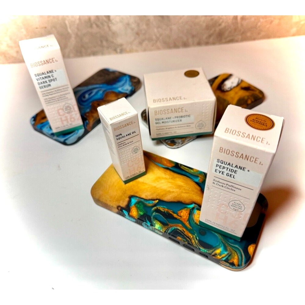 Biossance Squalane Skin Serum Oil Eye Peptide Probiotic Set x 4‎ Travel 1/Full 3
